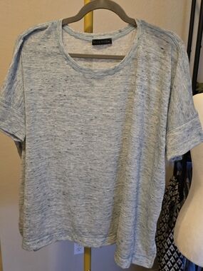 Nally & Millie Light Blue Heather Short Sleeve Crewneck